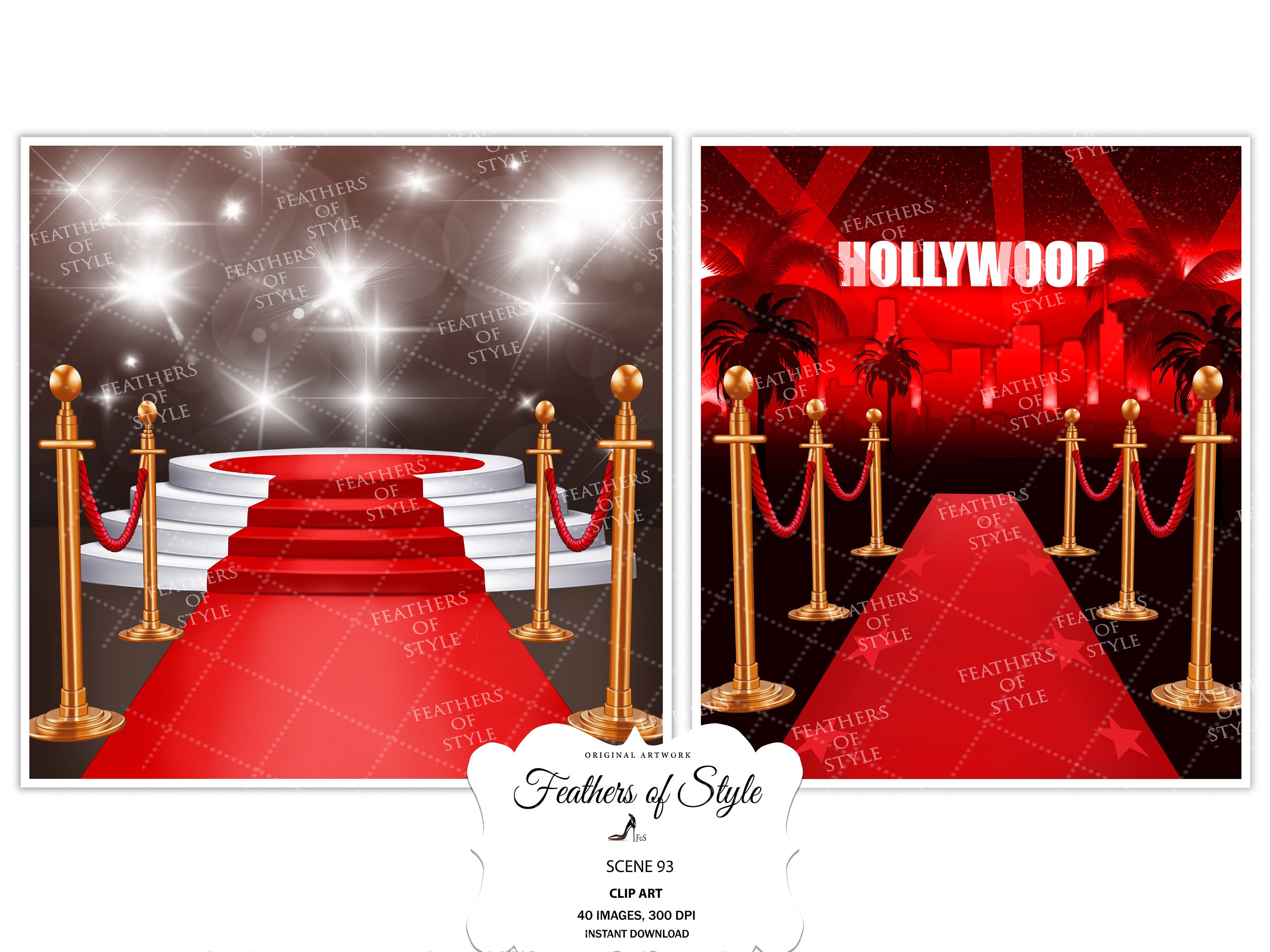 specielt Pol oversætter Hollywood Scene Hollywood Illustration Red Carpet Scene - Etsy