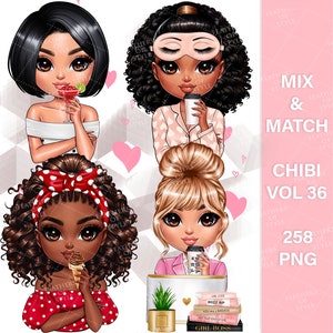 Chibi doll clipart, Business Chibi doll png, Chibi girl clipart, Boss Babe chibi clipart, Fashion Chibi Clipart, Boss Chibi clipart image 1