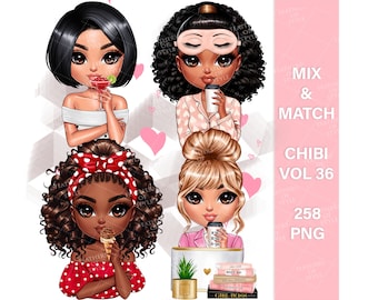 Chibi doll clipart, Business Chibi doll png, Chibi girl clipart, Boss Babe chibi clipart, Fashion Chibi Clipart, Boss Chibi clipart