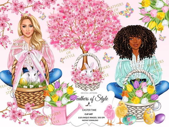 Easter Clipart, Easter Bunny Clipart, Easter Eggs Clipart, Watercolor Easter, Easter Planner, Spring Planner