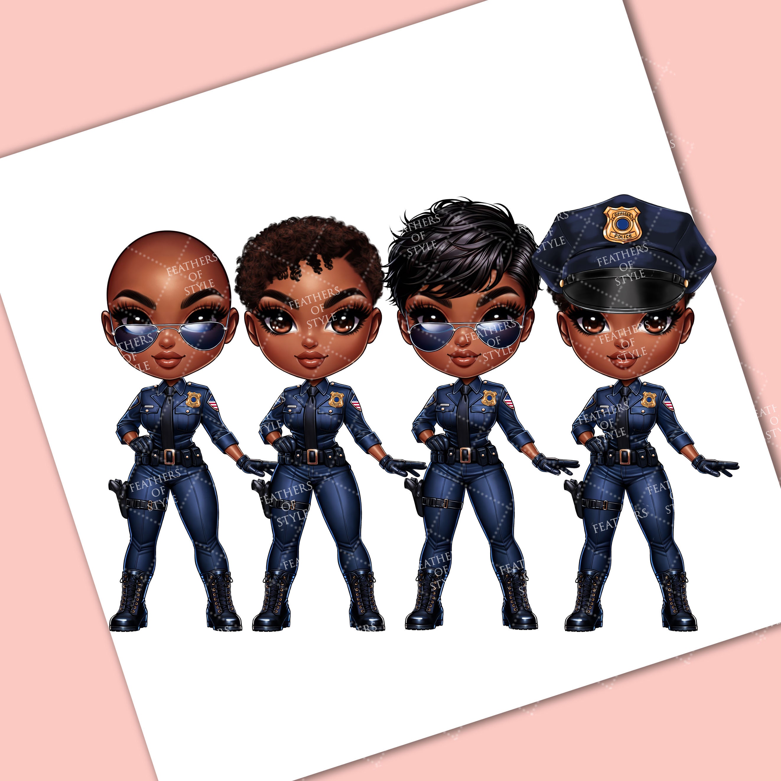 Cop Chibi Police Chibi Doll Clipart, Cop Chibi Doll Clipart, Sheriff Chibi Girl ...