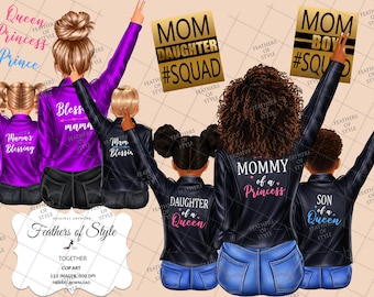 Familie clipart, kinderen clipart, moeder clipart, jongen clipart, meisje clipart, dochter clipart, zoon clipart, familie illustratie