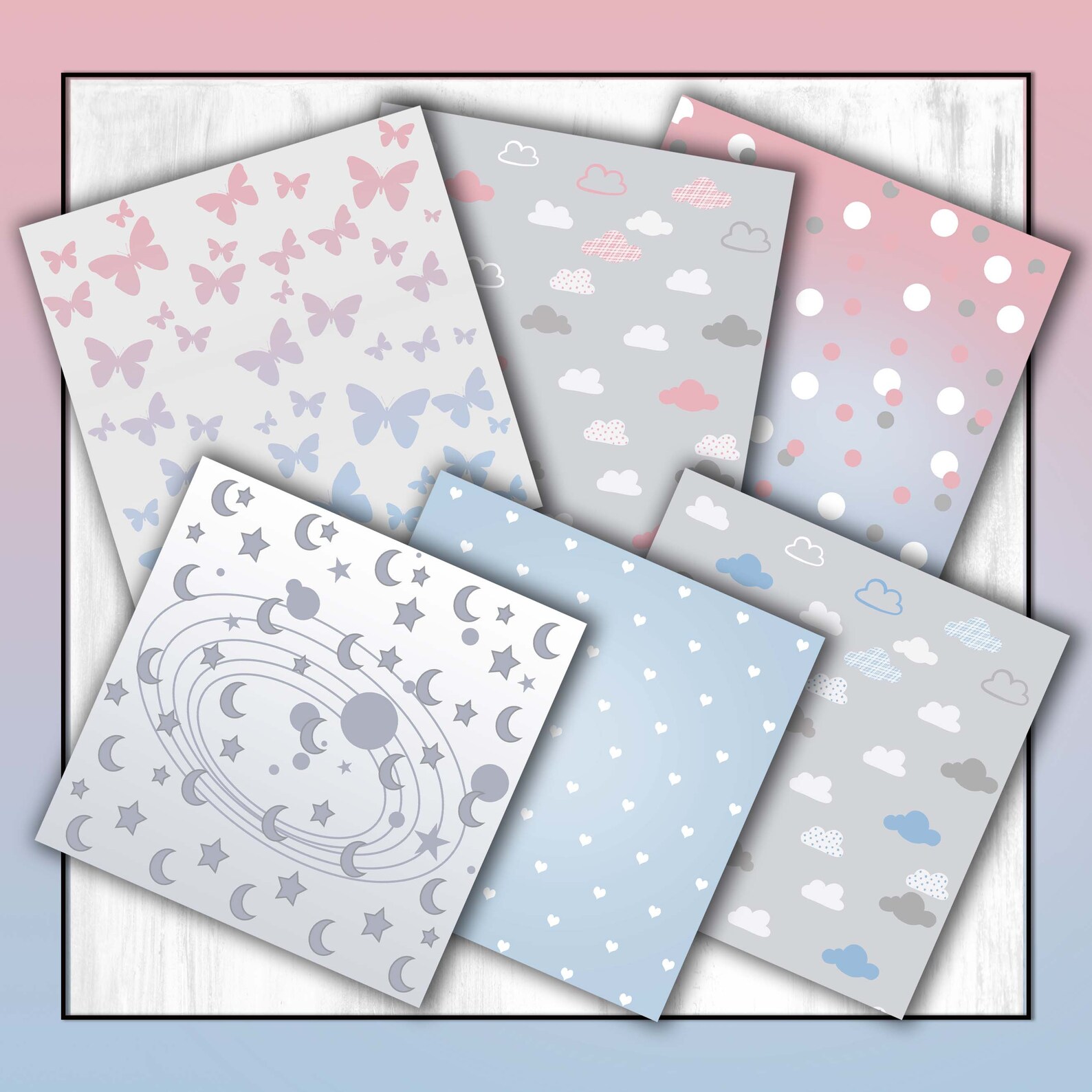 Nursery Basic Papers Nursery Patterns Nursery Digital Paper Etsy