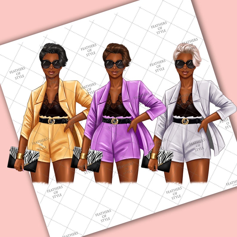 Afro girl clipart Planner Girl Clipart Boss Girl clipart Lady boss clipart Fashion Girl Clipart Boss Babe clipart