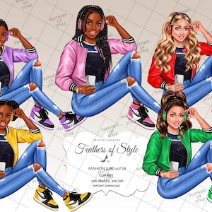 Clipart Schule, Teenager Mädchen, Clipart Studenten, Clipart Mädchen Mode, Clipart Denim Mädchen, Clipart Afro Mädchen