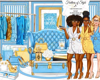 Clipart di Boss Lady, Clipart di Planner Girl, Clipart di Fashion Girl, Boss Girl, Girlboss Boss Babe, Illustrazione di moda