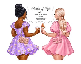 Clipart letniej dziewczyny, Clipart dziewczyny z kawą, Clipart dziewczyny z lodami, Clipart dziewczyny ze wiosną, Clipart dziewczyny z modą, Clipart afroamerykański