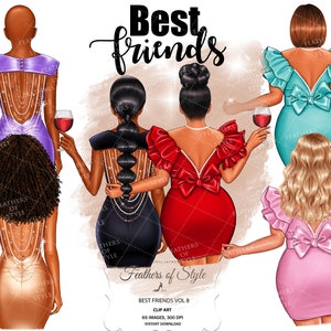 Beste vrienden clipart, Soul Sisters clipart, Besties clipart, Vrienden clipart, Bff clipart, Afro meisjes clipart