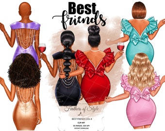 Best friends clipart, Soul sisters clipart, Besties clipart, Friends clipart, Bff clipart, Afro girls clipart