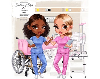 Krankenschwester Chibi Clipart, Doktor Chibi Clipart, Chibi Clipart, Krankenhaus Clipart, Doktor Clipart, Krankenschwester Clipart, Boss Babe Chibi Clipart