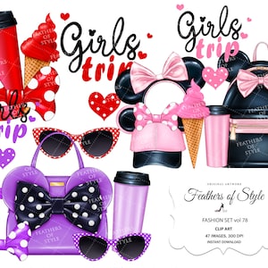 Fashion accessories clipart, Fashion clipart, Fashion Illustration, Fashion set clipart, Bag clipart