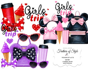 Fashion accessories clipart, Fashion clipart, Fashion Illustration, Fashion set clipart, Bag clipart
