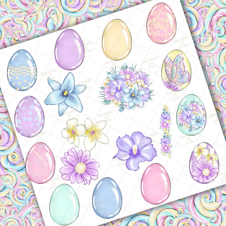 Easter Clipart, Easter Eggs Clipart, Watercolor Easter, Easter Planner, Easter Bunny Clipart, Spring Planner image 7