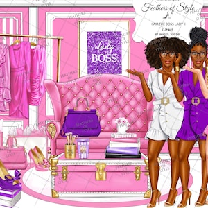 Boss Lady Clipart, Planner Girl Clipart, Fashion Girl Clipart, Boss Girl, Girlboss Boss Babe, Fashion Illustration