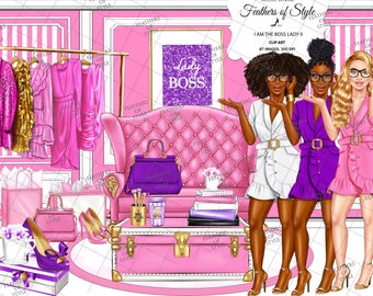 Clipart di Boss Lady, Clipart di Planner Girl, Clipart di Fashion Girl, Boss Girl, Girlboss Boss Babe, Illustrazione di moda