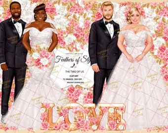 Wedding Clipart, Marriage Clipart, Bride Clipart, Wedding Elements, Fashion Girl, Love Clipart