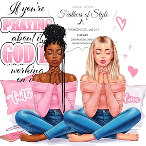 Clipart de dame d'église, clipart de dame de prière, clipart foi, clipart de prière, clipart afro-américain