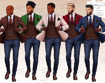 Man clipart, Business man clipart, Boyfriend clipart, Casual man clipart, Boy clipart, Male clipart, African American man clipart
