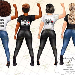 Power girl clipart, Hands up clipart, Denim girl clipart, Fashion girl clipart, African American clipart, Afro girls clipart