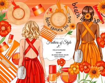 Summer girl clipart, Fashion girl clipart, Beauty clipart, Afro girls clipart, Fashion Clipart, Fab Girls Clipart, African american clipart