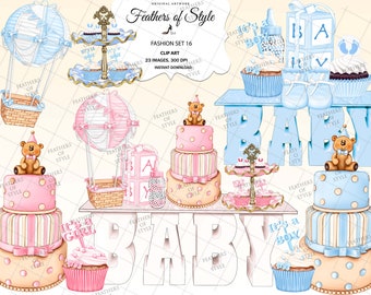 Baby shower clipart, Baby clipart, Baby party clipart, New born clipart, Baby boy clipart, Baby girl clipart, Reveal party