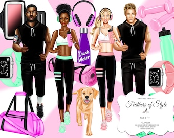 Afro American African American Fashion Clipart Sport Clipart Fashion Blog Fashion Girl Headphones Clipart Watch Bottle Dog