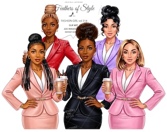Boss babe clipart, Boss woman clipart, Coffee girl clipart, Lady boss clipart, Planner Girl Clipart, Boss Girl clipart, Fashion Illustration