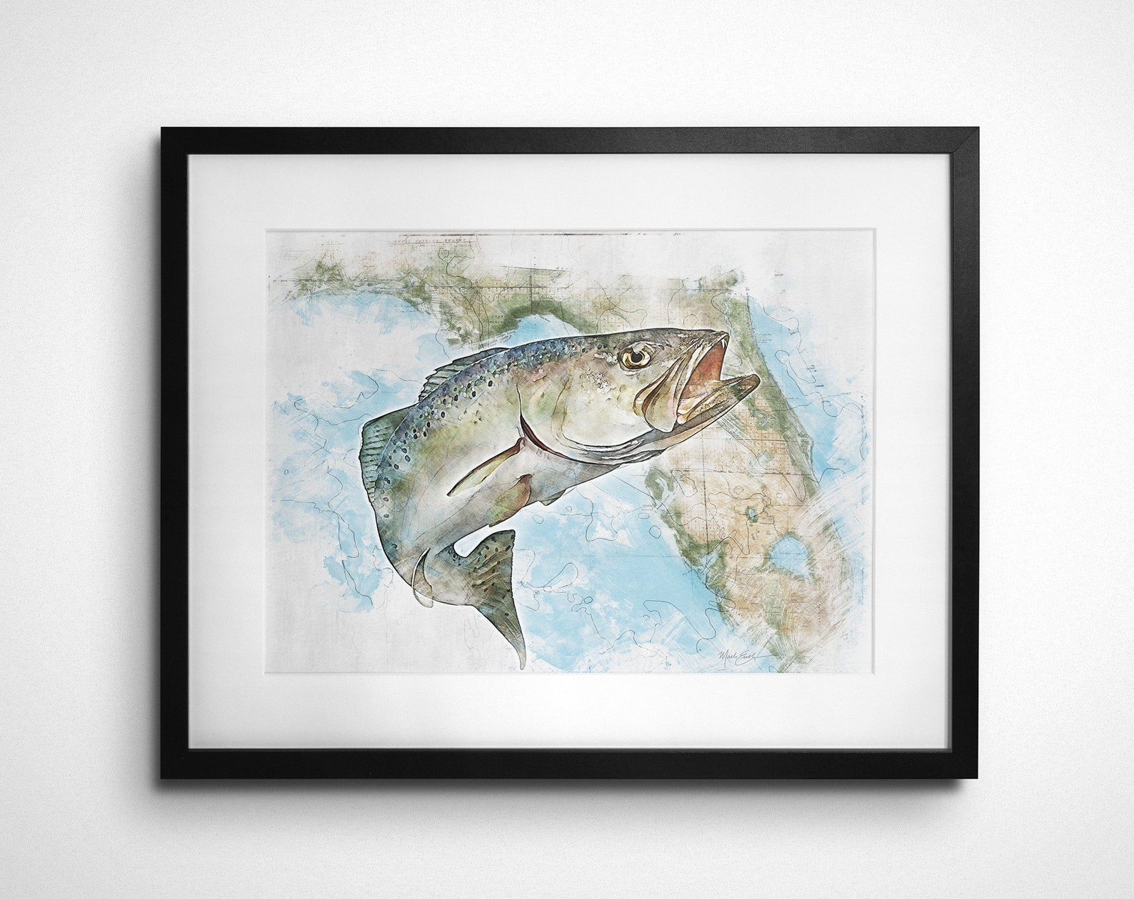Speckled Trout Art Prints Speckled Trout Wall Art Seatrout Etsy