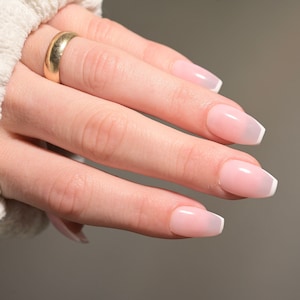 Micro French Tip Nails | French Tip | Short Coffin Nails | Simple White Nails
