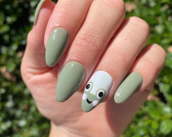 Sage Green Nails Etsy