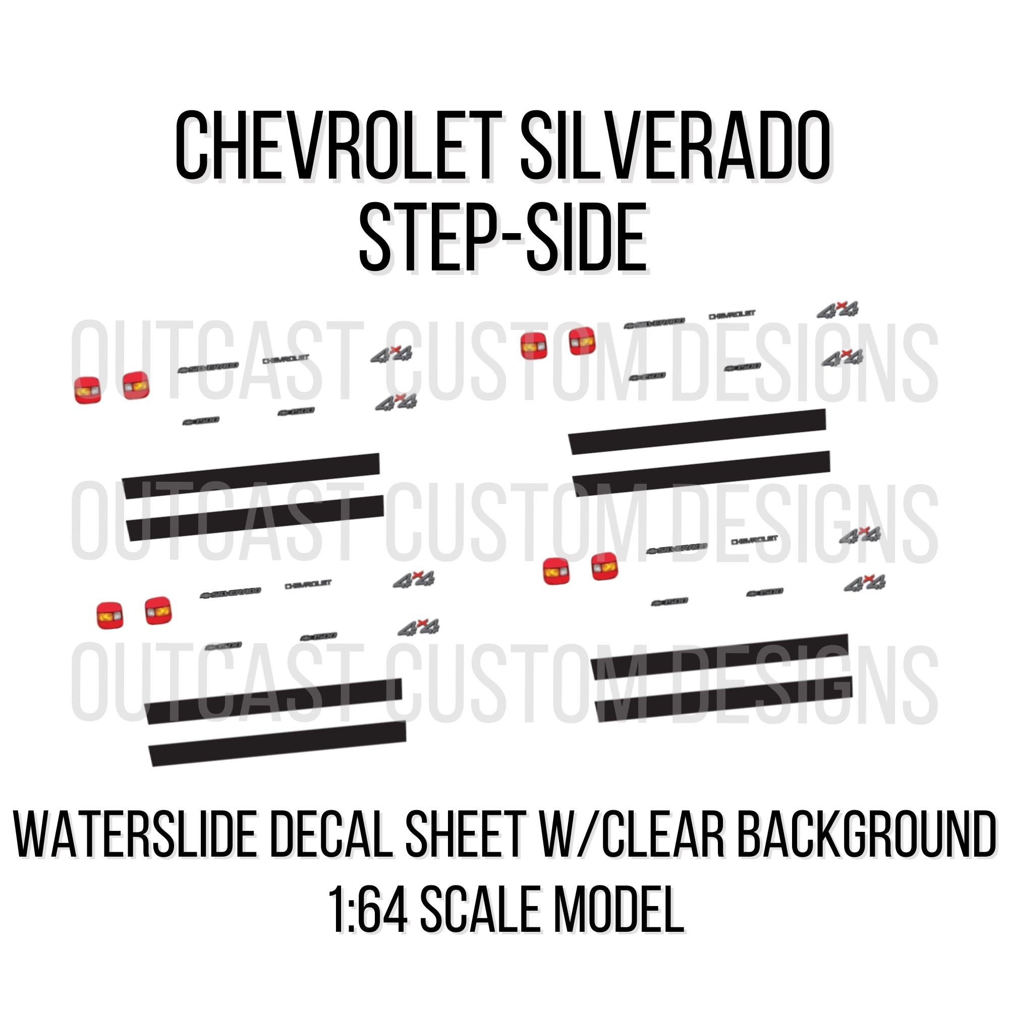 Chevy Silverado Stepside Waterslide Decals (1:64 Scale) - Etsy