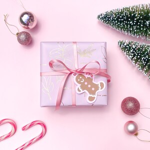 Lebkuchenmann Geschenkanhänger Weihnachten - Niedliche illustrierte gestanzte Weihnachtsgrußanhänger