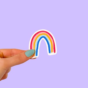 Adesivo arcobaleno - Vinile fustellato arcobaleno illustrato carino, laminato, impermeabile, antigraffio, adesivo lucido protetto dal sole UV