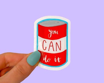 Pegatina "You Can Do It" - Vinilo troquelado con un bonito juego de palabras ilustrado, laminado, impermeable, resistente a los arañazos y con protección UV.
