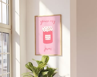 You're My Jam Art Print - Cute Pink Illustration A5 or A4 Print