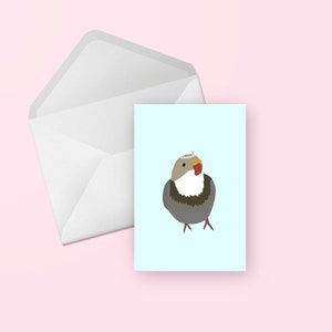 Cartão de felicitações Princesa Papagaio - Aniversário de pássaro ilustrado fofo/Obrigado/Parabéns/Amigo/Cartão em branco genérico