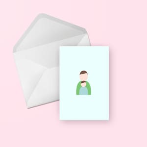 Dad and Son Greeting Card - Cute Illustrated Father's Day Card