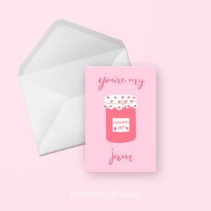 Cartão de felicitações You're My Jam - Aniversário com letras fofas rosa, amigo, obrigado, parabéns, dia das mães, dia dos pais, cartão em branco