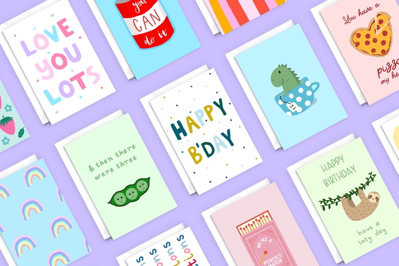 Bundle of Any 10 Cards Bundle and Save Cute Illustrated Greeting Cards Set image 1