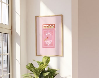 We're a Perfect Match Art Print - Cute Pink Pun Illustration A5 or A4 Print