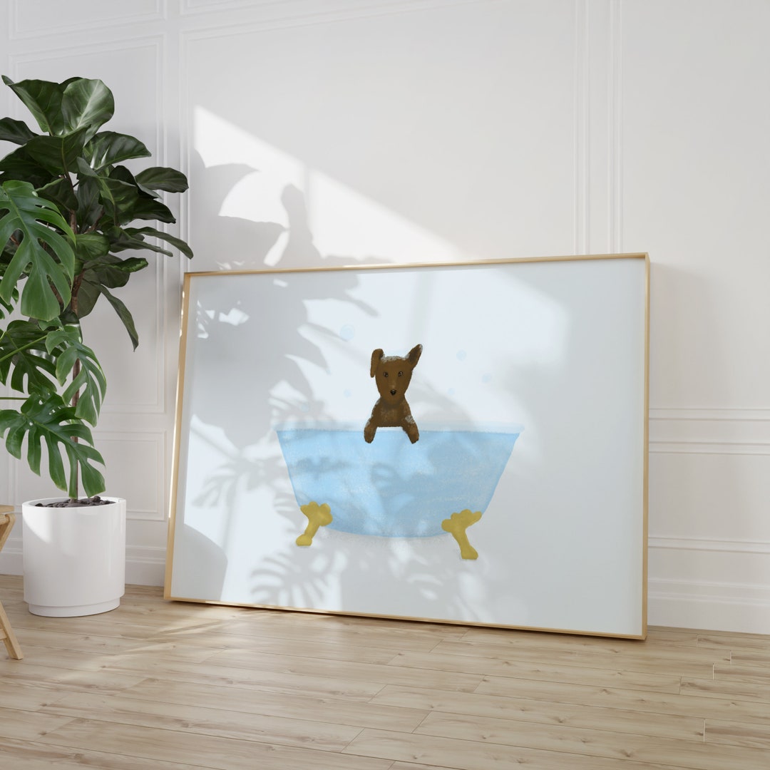 Dog In Bath Art Print Cute Blue Animal Illustration A5 Or A4 Print Etsy dog-in-bath-art-print-cute-blue-animal-illustration-a5-or-a4-print-etsy