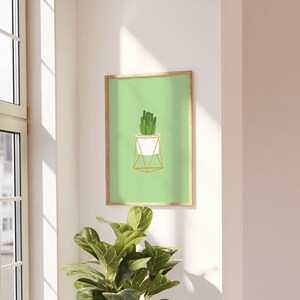 Kaktus Art Print - Süße grüne Sukkulente Illustration A5 oder A4 Print