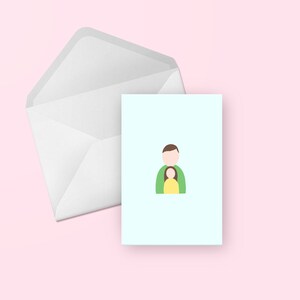 Carte de voeux pour papa et fille - jolie carte illustrée pour la fête des pères