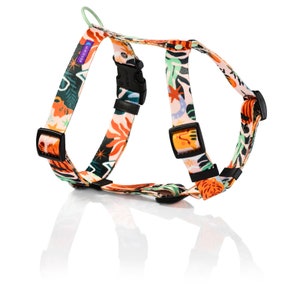 Adjustable soft dog harness, watercolor Bali boho guard harness, soft webbing dog harness for puppy, personalized dog harness bulldog