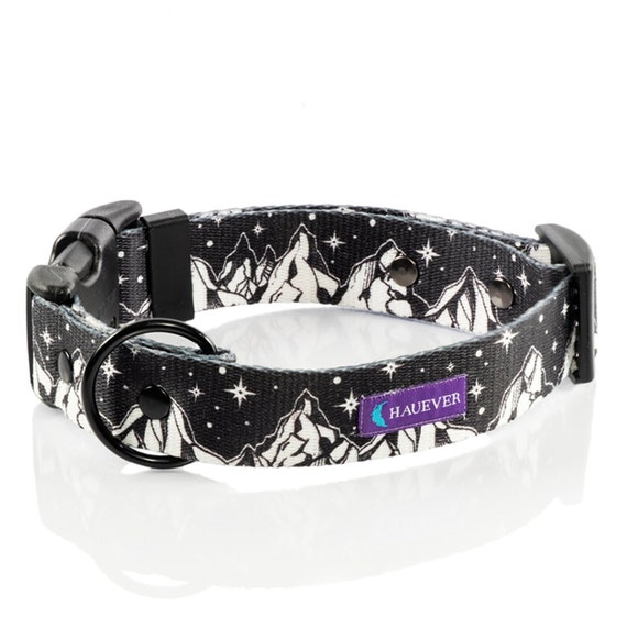 Dog Collar Mountains Black and White Dog Collar Male Dog Collar Graphic Dog Collar for Big Dog Adjustable Dog Collar Night Dark Art Etsy Canada