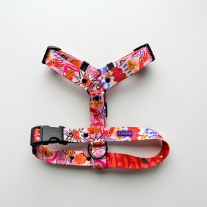 LOVE dog harness mountains, valentine's day pattern guard harness, soft webbing dog harness for puppy, personalized adjustable dog harness