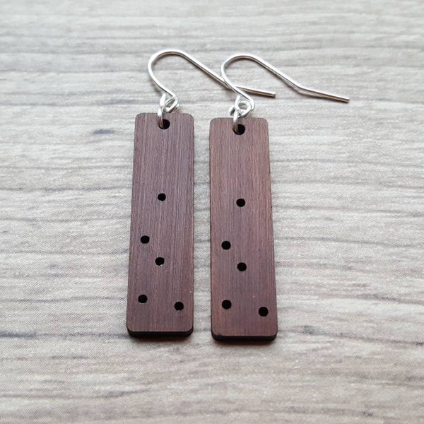 Wood Constellation Earrings