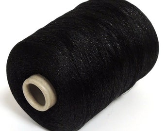 Black Lurex for Millinery and Crafting Vintage Lurex Thread Spool 457m 500 yrds