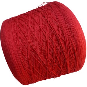 Red Merino Yarn on Cone, Lace Weight Wool for Hand Knitting, Crocheting Projects Machine Knitting, & Weaving, Soft Wool Yarn for Knitting
