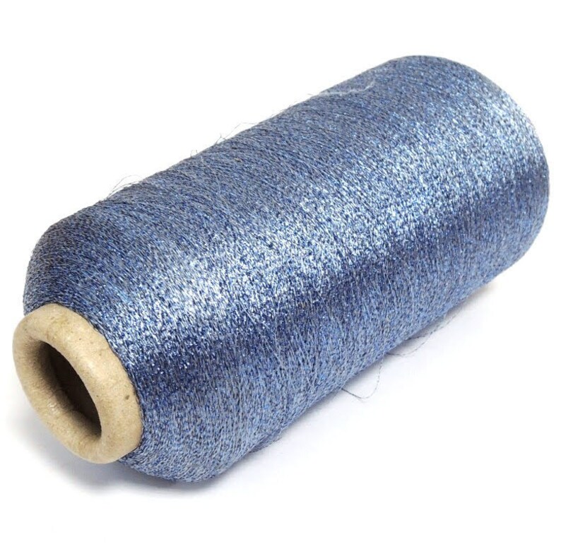 Blue metallic sparkle yarn Light blue glitter lace weight cone Etsy